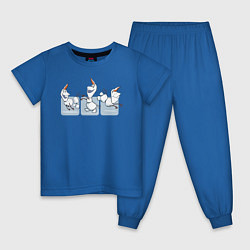 Пижама хлопковая детская Холодное сердце цвета синий — фото 1