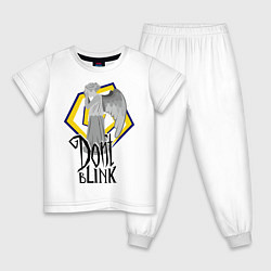 Пижама хлопковая детская Don't blink, цвет: белый