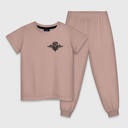 Пижама хлопковая детская ВДВ, цвет: пыльно-розовый