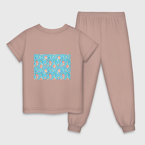 Детская пижама Ветки и ягоды / Пыльно-розовый – фото 2