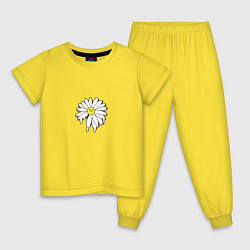 Пижама хлопковая детская Ромашка, цвет: желтый