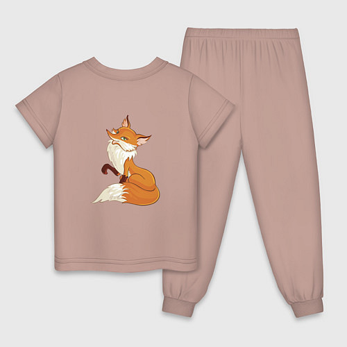 Детская пижама Хитрая лиса / Пыльно-розовый – фото 2