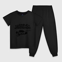 Пижама хлопковая детская Tankograd Underground, цвет: черный
