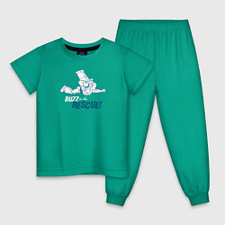 Пижама хлопковая детская Space ranger, цвет: зеленый