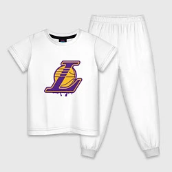Пижама хлопковая детская Lakers, цвет: белый