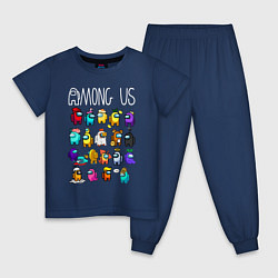 Пижама хлопковая детская AMONG US, цвет: тёмно-синий