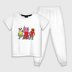 Пижама хлопковая детская ROBLOX PIGGY, цвет: белый
