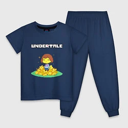 Пижама хлопковая детская UNDERTALE, цвет: тёмно-синий
