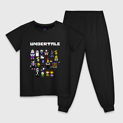 Пижама хлопковая детская UNDERTALE, цвет: черный