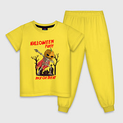 Пижама хлопковая детская Halloween Party, цвет: желтый