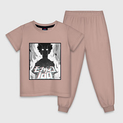 Пижама хлопковая детская Mob psycho 100 Z, цвет: пыльно-розовый