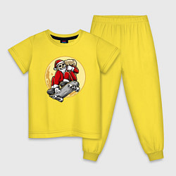 Пижама хлопковая детская Санта Скейтер, цвет: желтый