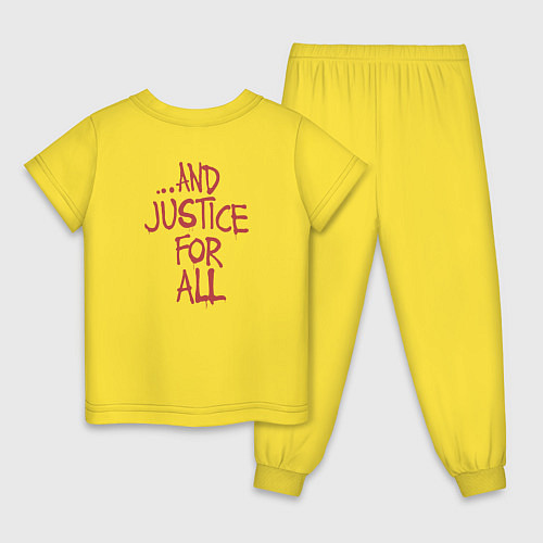 Детская пижама And Justice For All Metallica / Желтый – фото 2