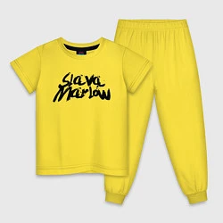Пижама хлопковая детская Slava Marlow, цвет: желтый
