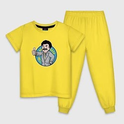 Пижама хлопковая детская Борат Fallout Boy, цвет: желтый