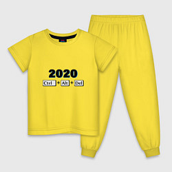 Пижама хлопковая детская Удалить 2020, цвет: желтый