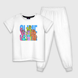 Пижама хлопковая детская Slime, цвет: белый