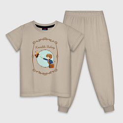 Пижама хлопковая детская Kowalski Bakery, цвет: миндальный