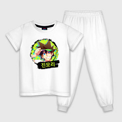 Пижама хлопковая детская Mo-Ri, цвет: белый