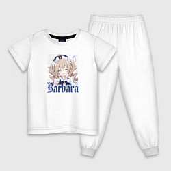 Пижама хлопковая детская Barbara, цвет: белый