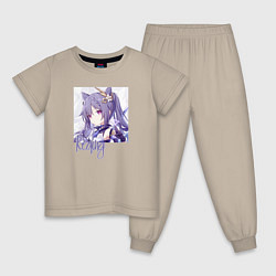 Пижама хлопковая детская Genshin Impact, цвет: миндальный