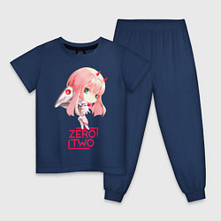 Пижама хлопковая детская Zero-chan, цвет: тёмно-синий