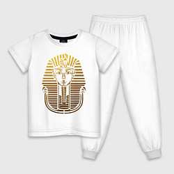 Пижама хлопковая детская Тутанхамон, цвет: белый