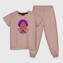 Пижама хлопковая детская Lil Uzi Vert, цвет: пыльно-розовый