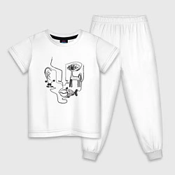 Пижама хлопковая детская Absurd 1, цвет: белый