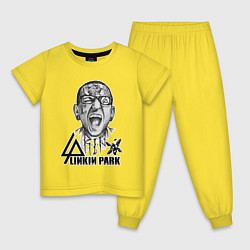 Пижама хлопковая детская Linkin park, цвет: желтый