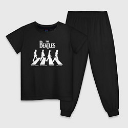 Пижама хлопковая детская The Beatles, цвет: черный
