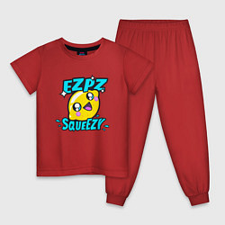 Пижама хлопковая детская Easy Peasy Lemon Squeezy, цвет: красный