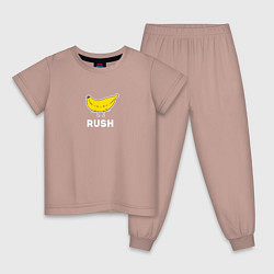 Пижама хлопковая детская RUSH BANANA, цвет: пыльно-розовый