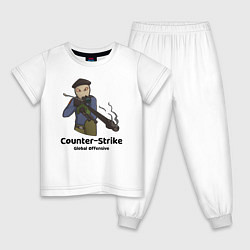 Пижама хлопковая детская CS GO Снайпер, цвет: белый