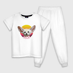 Пижама хлопковая детская LOVE FOX, цвет: белый