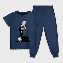 Пижама хлопковая детская Человек бензопила Пауэр, цвет: тёмно-синий