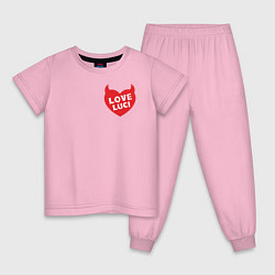 Пижама хлопковая детская С Любовью, Люцик, цвет: светло-розовый
