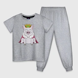 Пижама хлопковая детская Король, цвет: меланж