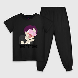 Пижама хлопковая детская BTS, цвет: черный