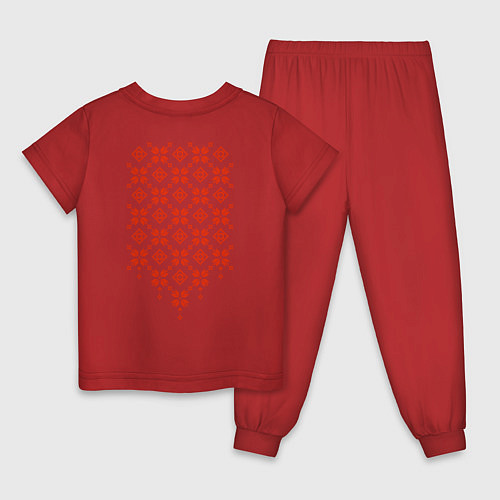 Детская пижама Белорусская вышиванка / Красный – фото 2