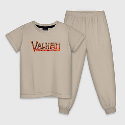Детская пижама Valheim огненный лого