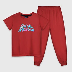 Пижама хлопковая детская Slawa Marlow, цвет: красный