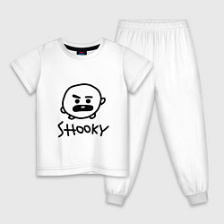 Пижама хлопковая детская SHOOKY BTS, цвет: белый
