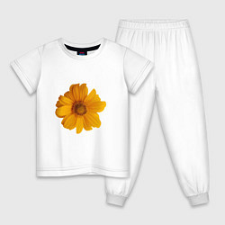 Пижама хлопковая детская Подсолнух, цвет: белый
