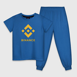 Пижама хлопковая детская BINANCE БИНАНС БИРЖА, цвет: синий