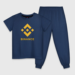Пижама хлопковая детская BINANCE БИНАНС БИРЖА, цвет: тёмно-синий