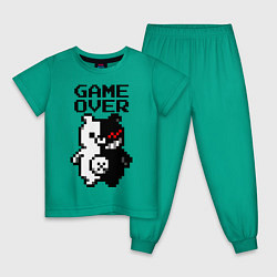 Пижама хлопковая детская MONOKUMA GAME OVER, цвет: зеленый