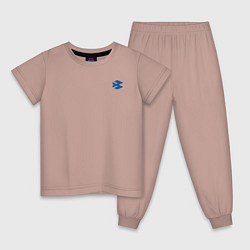 Пижама хлопковая детская Bajaj Мото Лого Z, цвет: пыльно-розовый