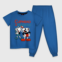 Пижама хлопковая детская Cuphead & Mugman, цвет: синий