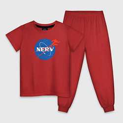Пижама хлопковая детская Nerv, цвет: красный